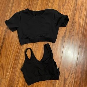 NVGTN BLACK SPORTS BRA AND TOP BUNDLE SIZE SMALL